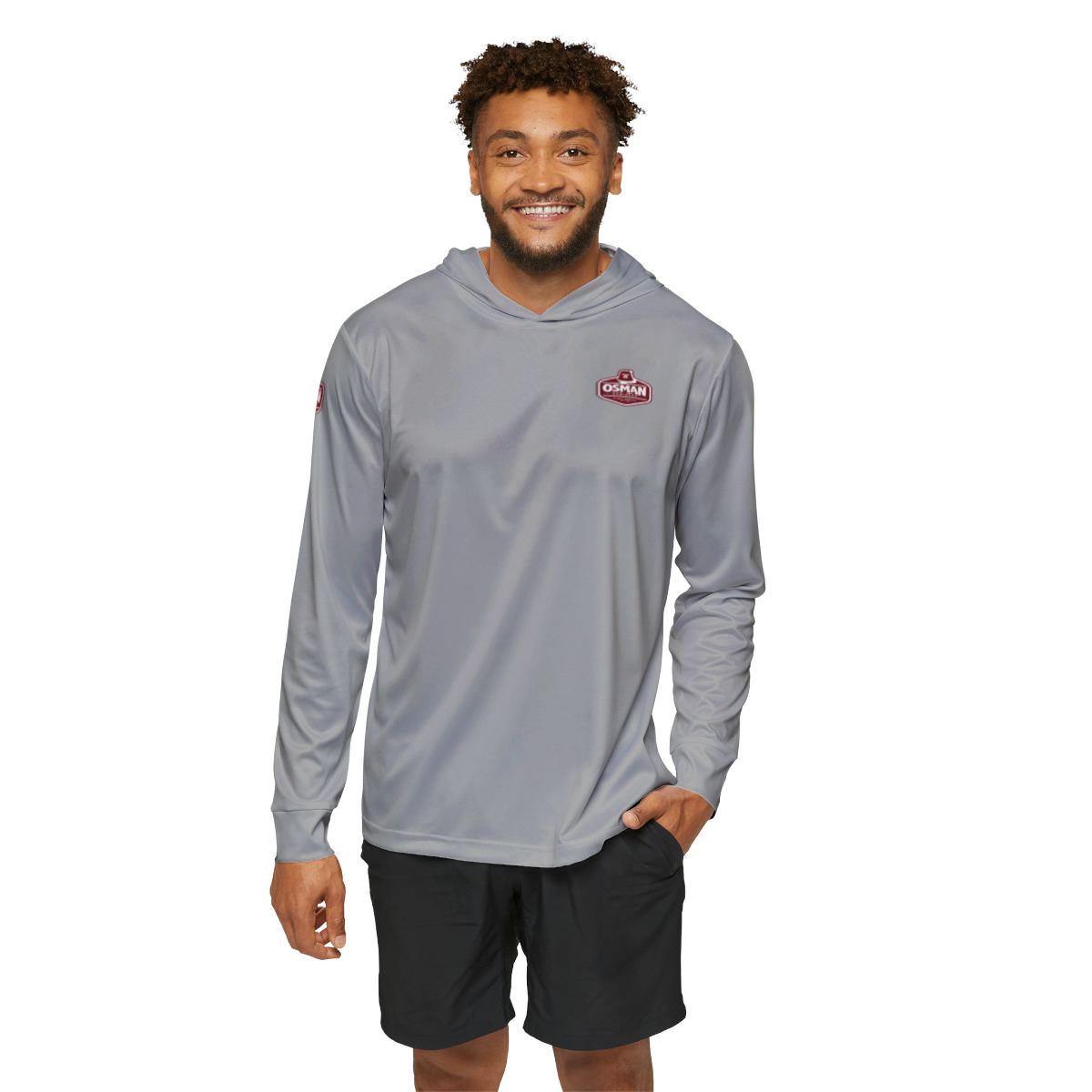 Osman Shrine Men's Sports Warmup Hoodie (Light Grey) - Image 3