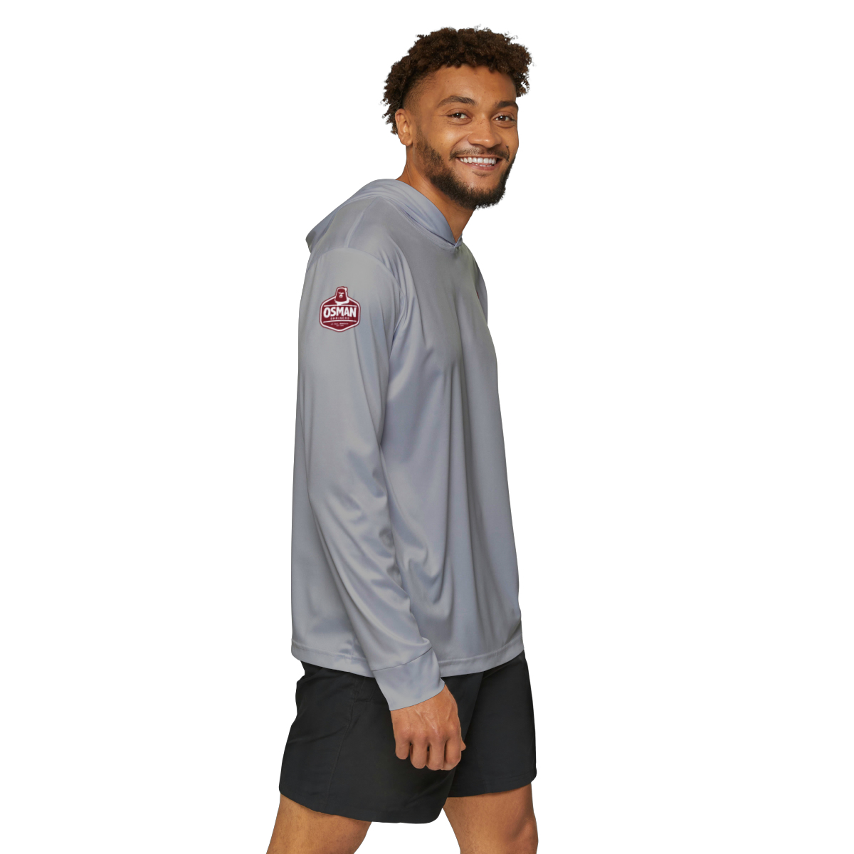 Osman Shrine Men's Sports Warmup Hoodie (Light Grey) - Image 6