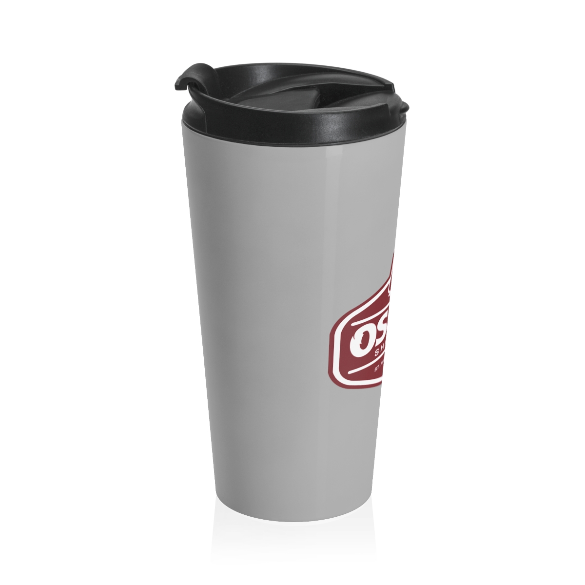Osman Shrine Stainless Steel Travel Mug (Light Grey) - Image 3