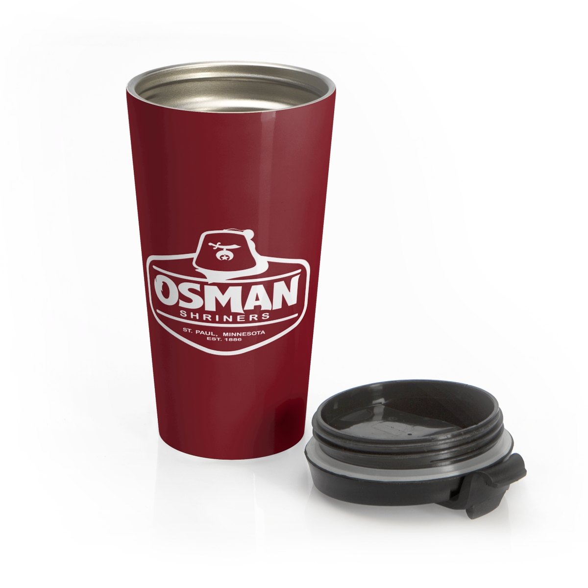 Osman Shrine Stainless Steel Travel Mug (Shrine Red) - Image 5