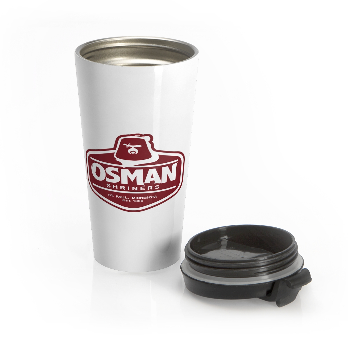 Osman Shrine Stainless Steel Travel Mug (White) - Image 5