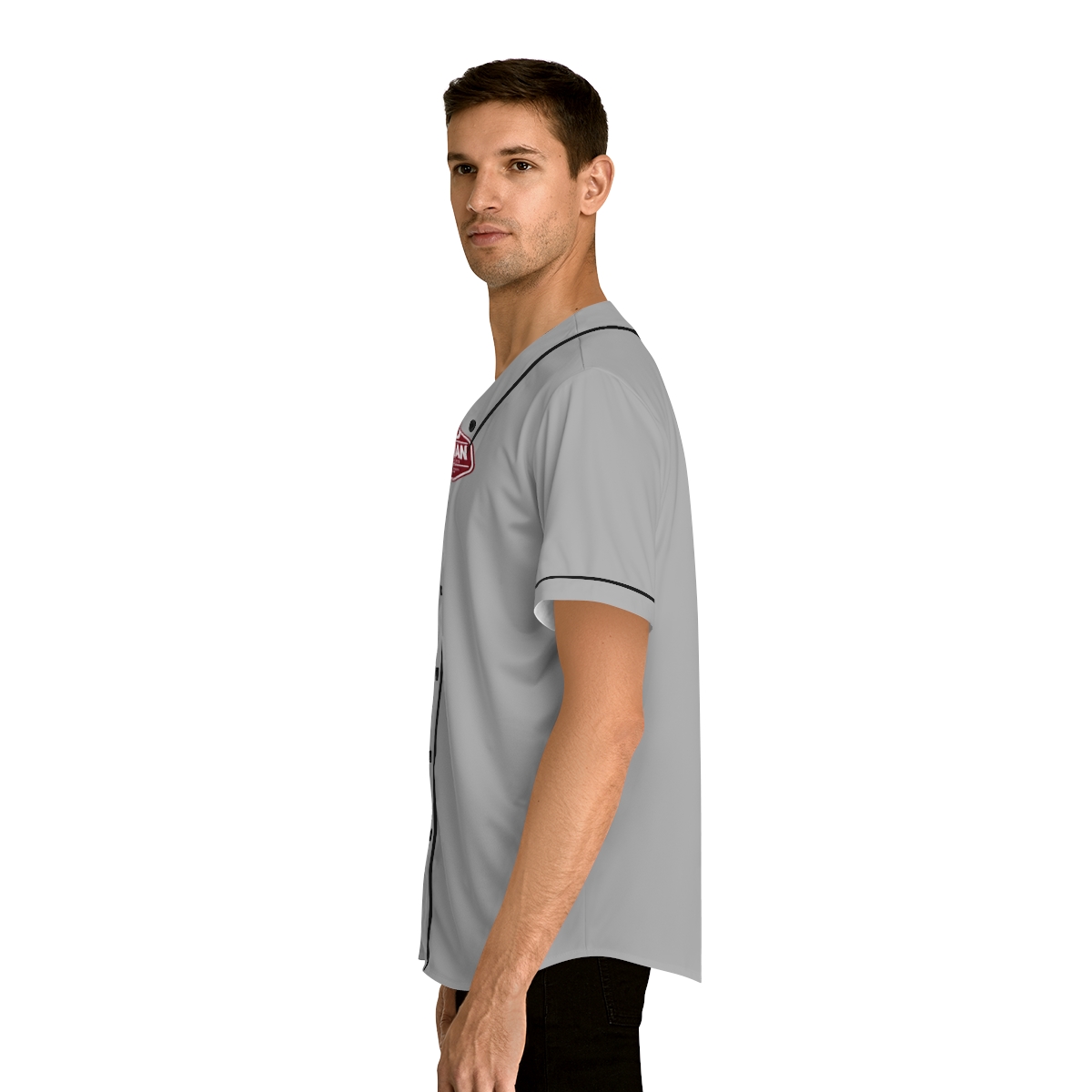 Osman Shrine Men's Baseball Jersey (Light Grey) - Image 12