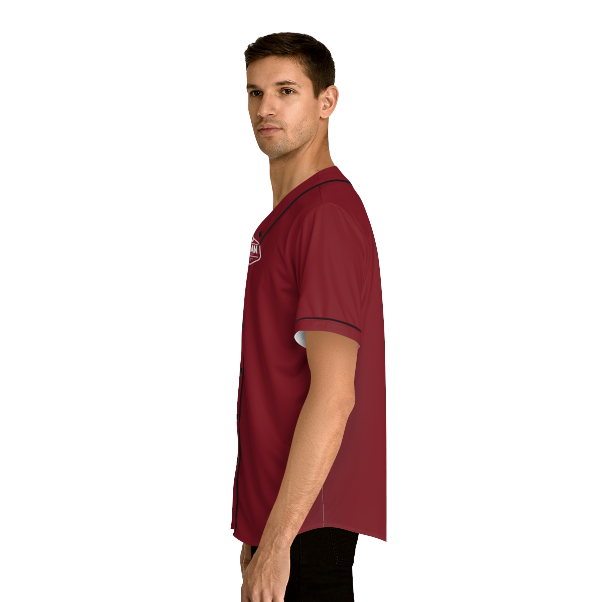 Osman Shrine Men's Baseball Jersey (Shrine Red) - Image 12