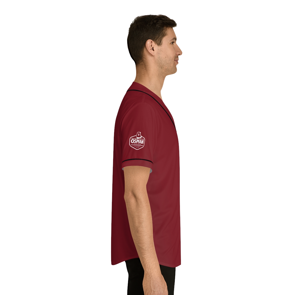 Osman Shrine Men's Baseball Jersey (Shrine Red) - Image 23