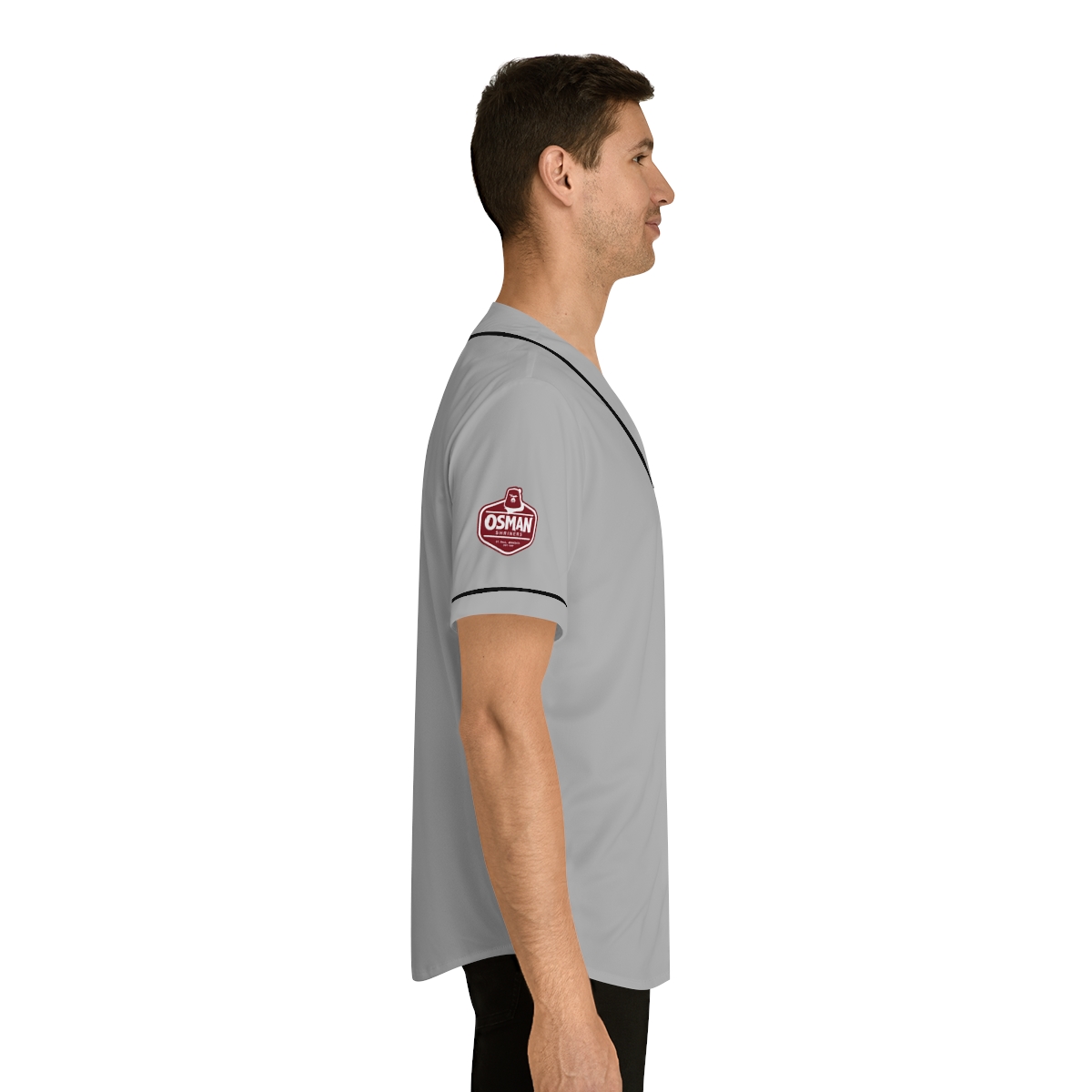 Osman Shrine Men's Baseball Jersey (Light Grey) - Image 35