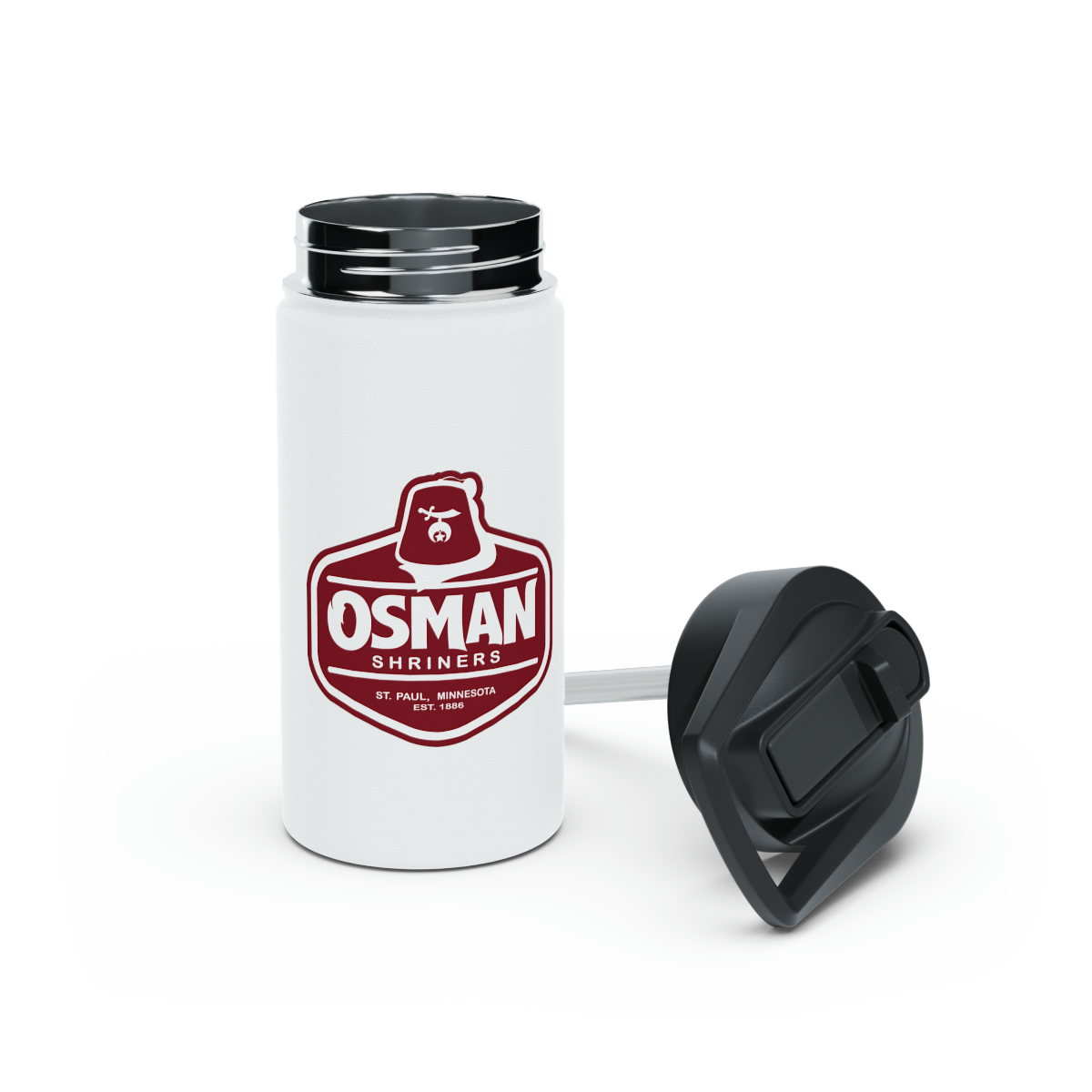 Osman Shrine Stainless Steel Water Bottle, Standard Lid (White) - Image 12