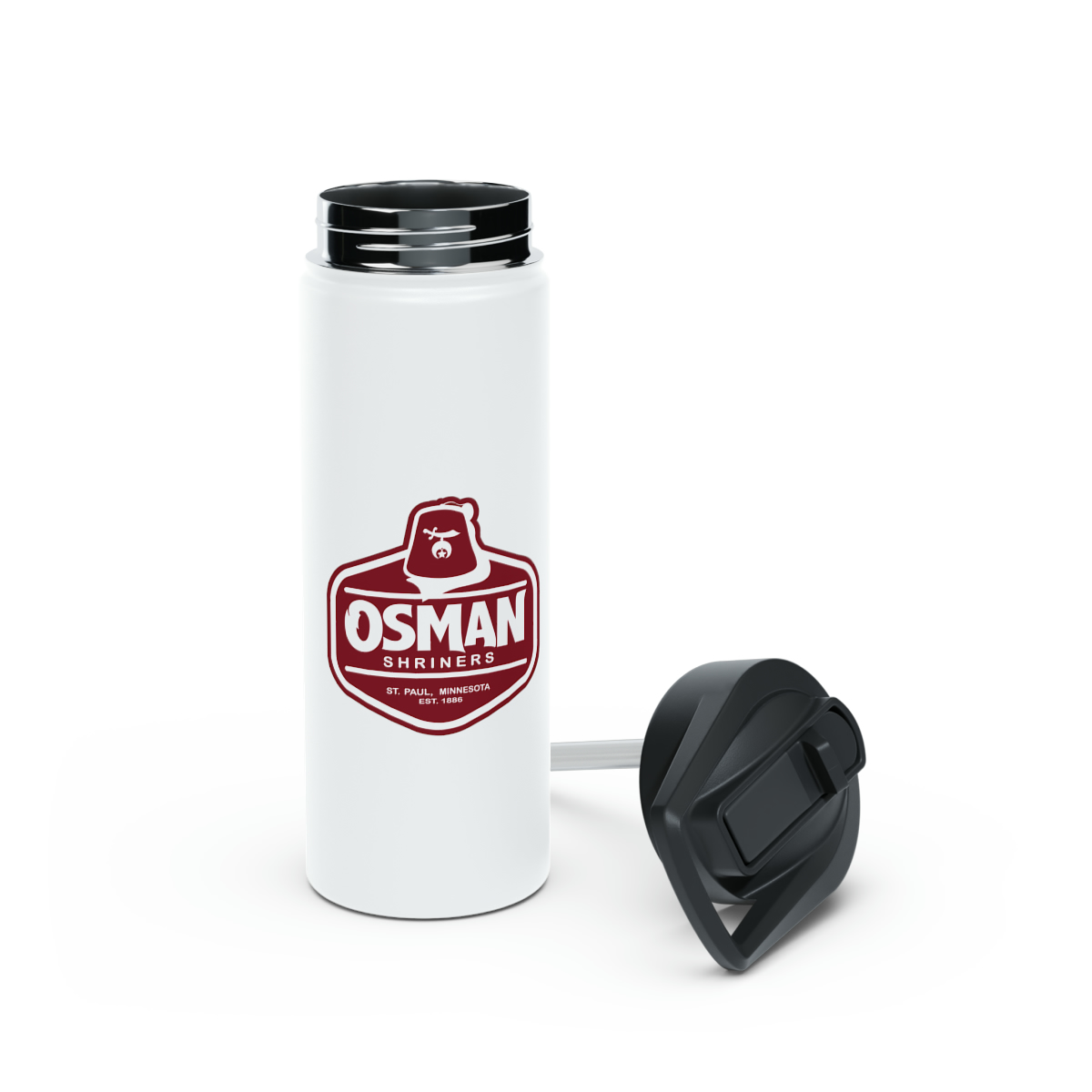 Osman Shrine Stainless Steel Water Bottle, Standard Lid (White) - Image 19