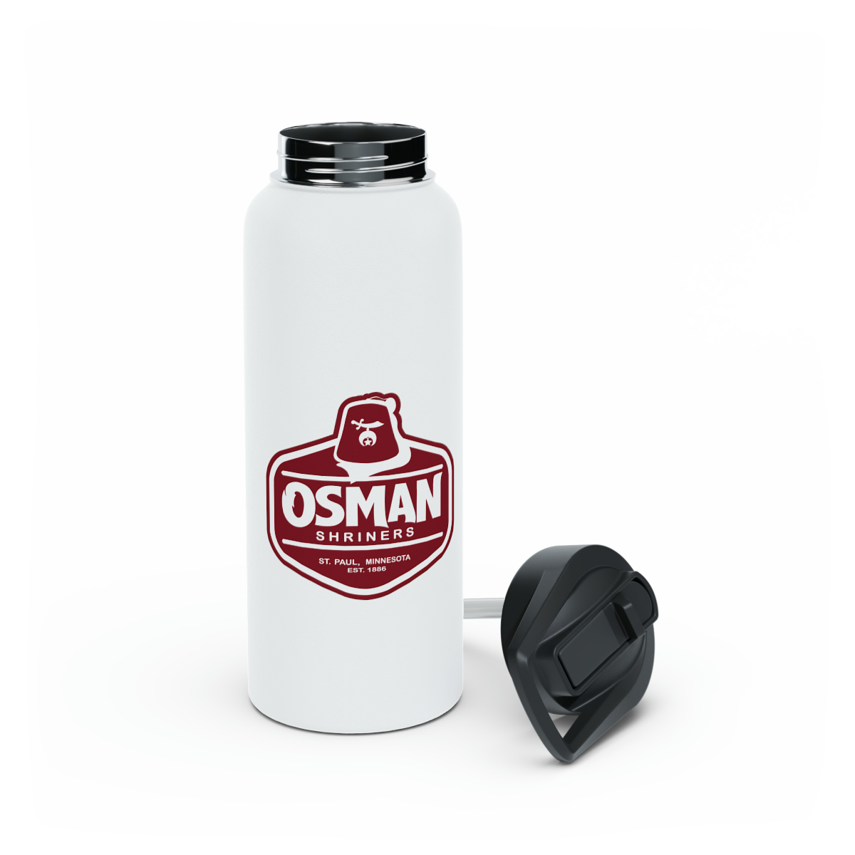 Osman Shrine Stainless Steel Water Bottle, Standard Lid (White) - Image 5