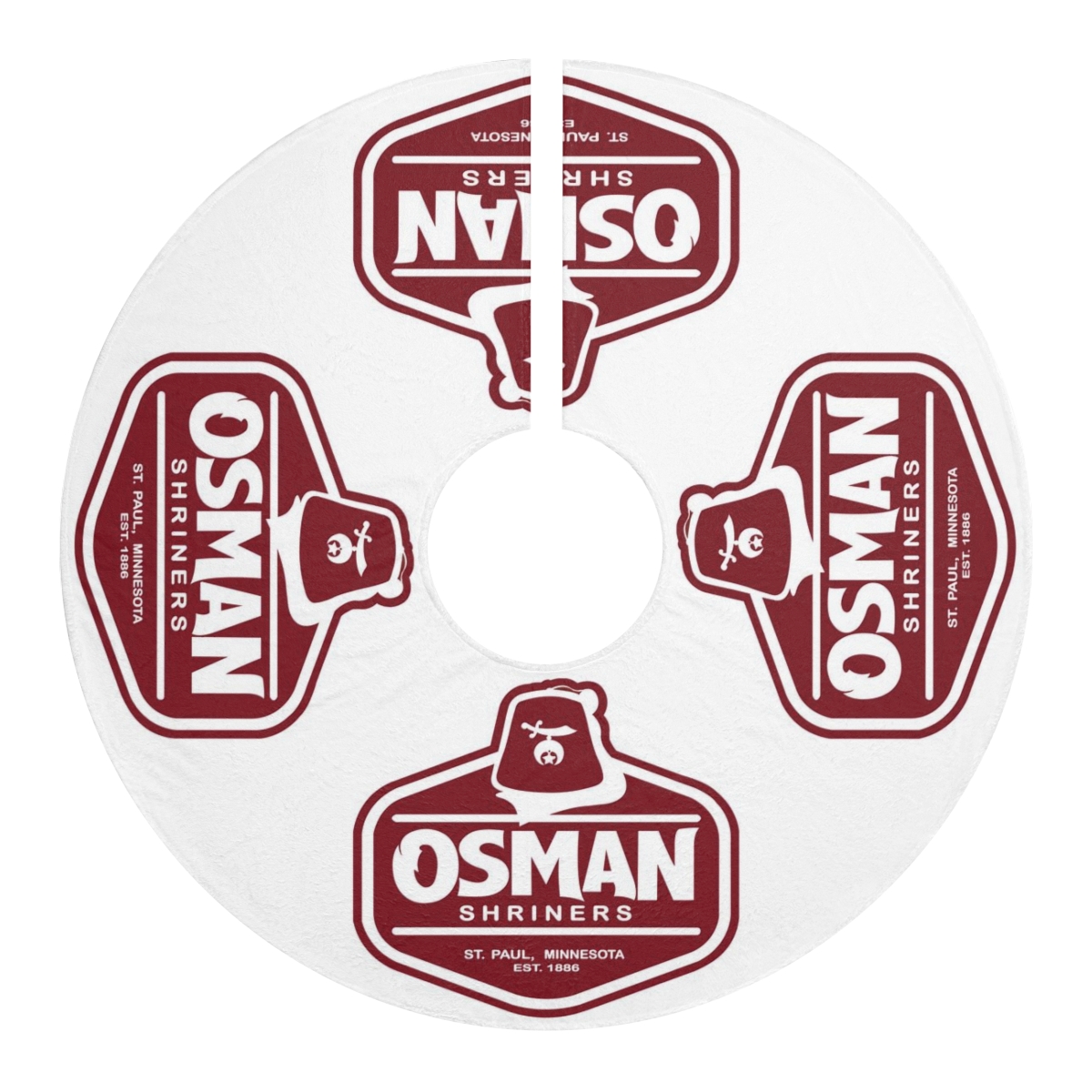 Osman Shrine Christmas Tree Skirt White - Image 2