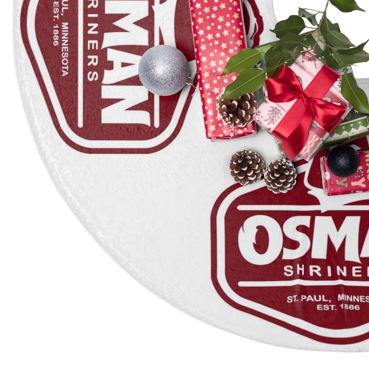Osman Shrine Christmas Tree Skirt White - Image 3