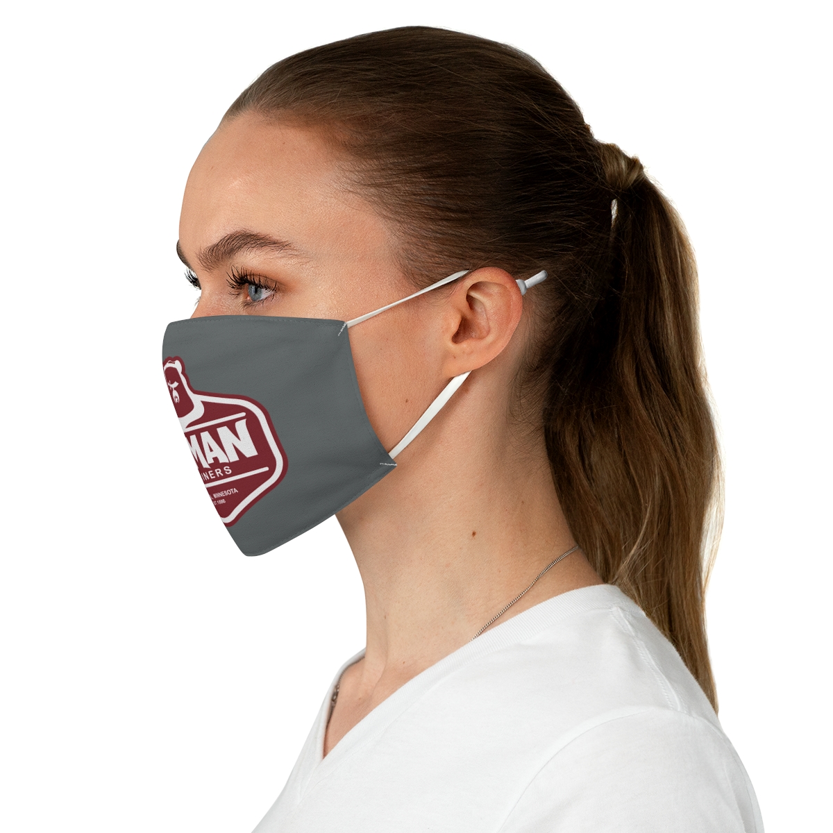 Osman Shrine Fabric Face Mask Dark Grey - Image 3