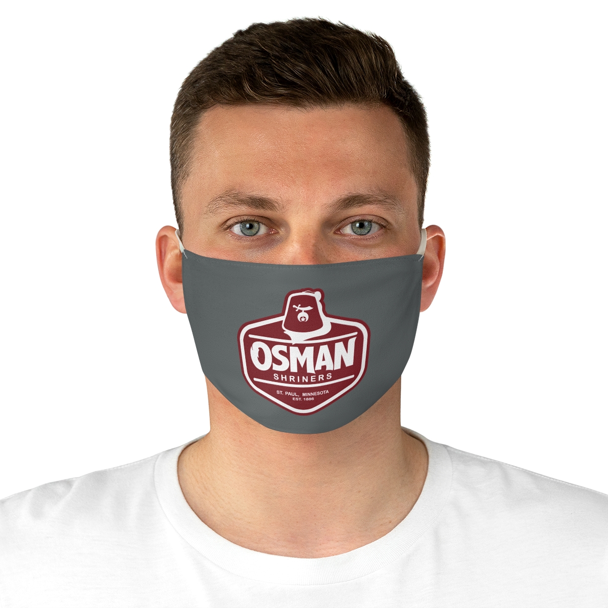 Osman Shrine Fabric Face Mask Dark Grey - Image 4