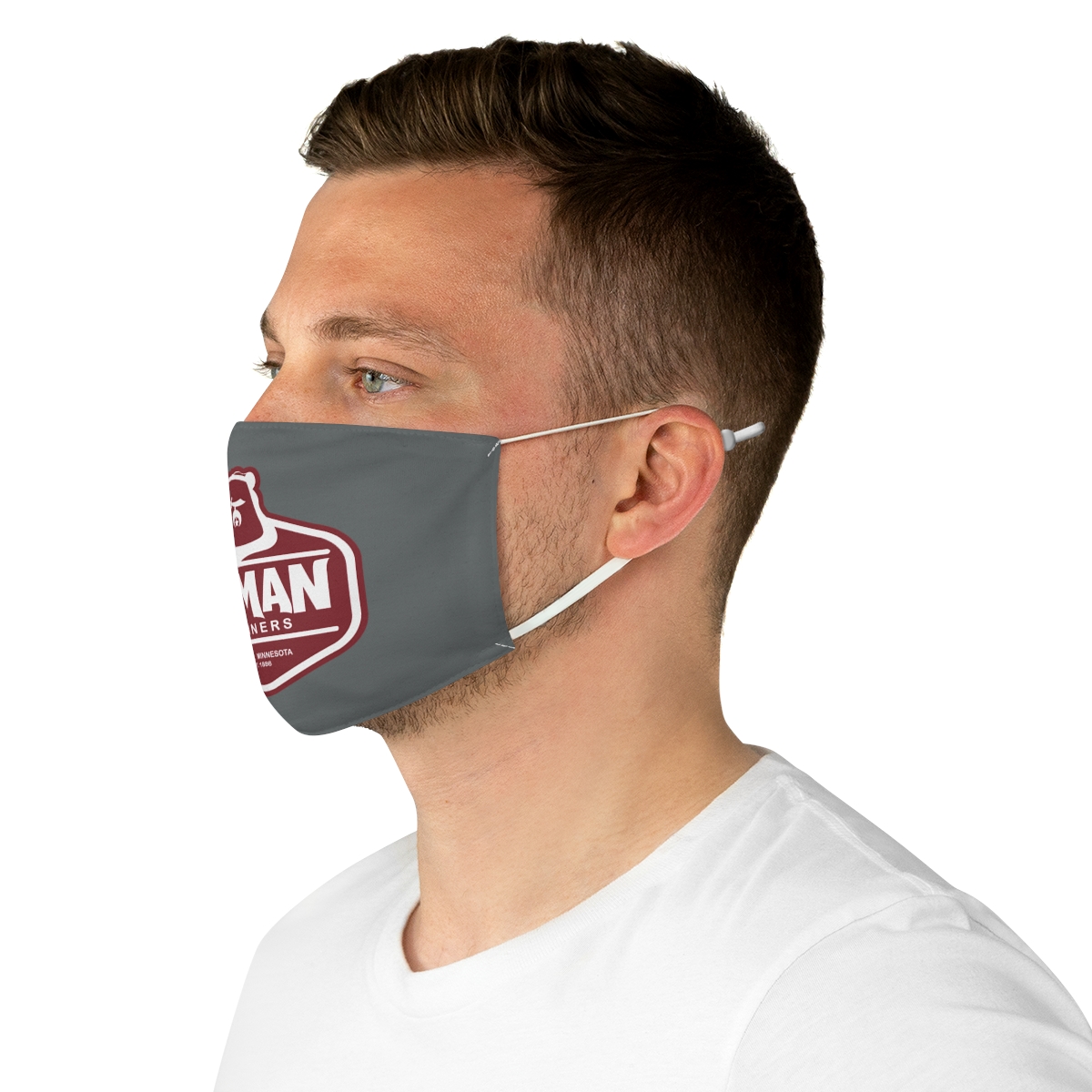 Osman Shrine Fabric Face Mask Dark Grey - Image 5