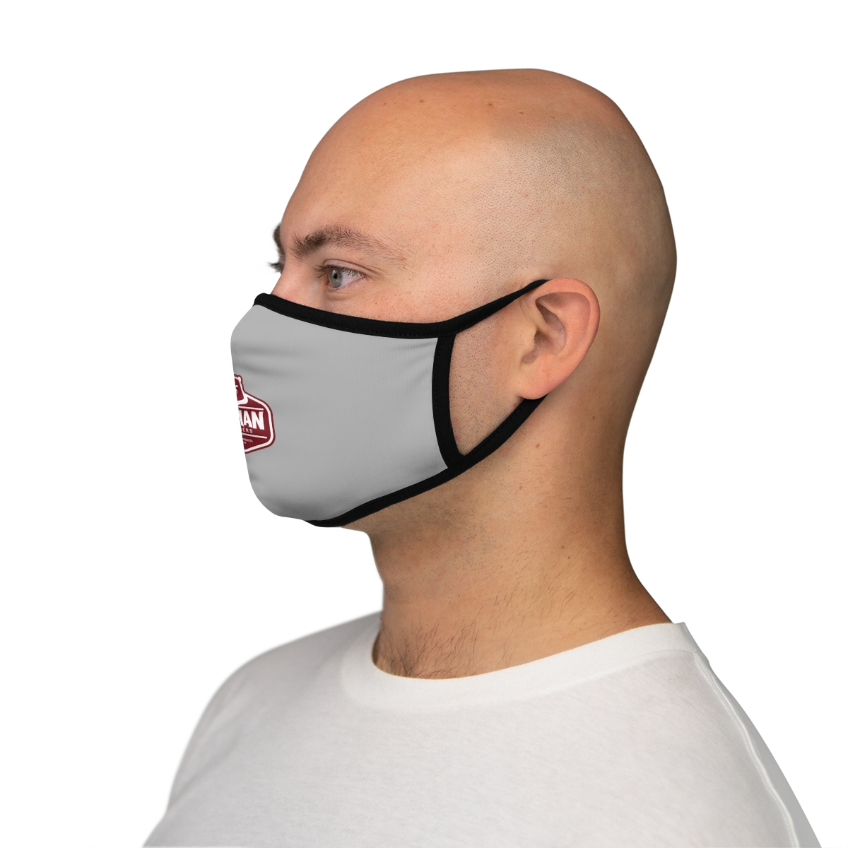 Osman Shrine Fitted Polyester Face Mask Light Grey - Image 3