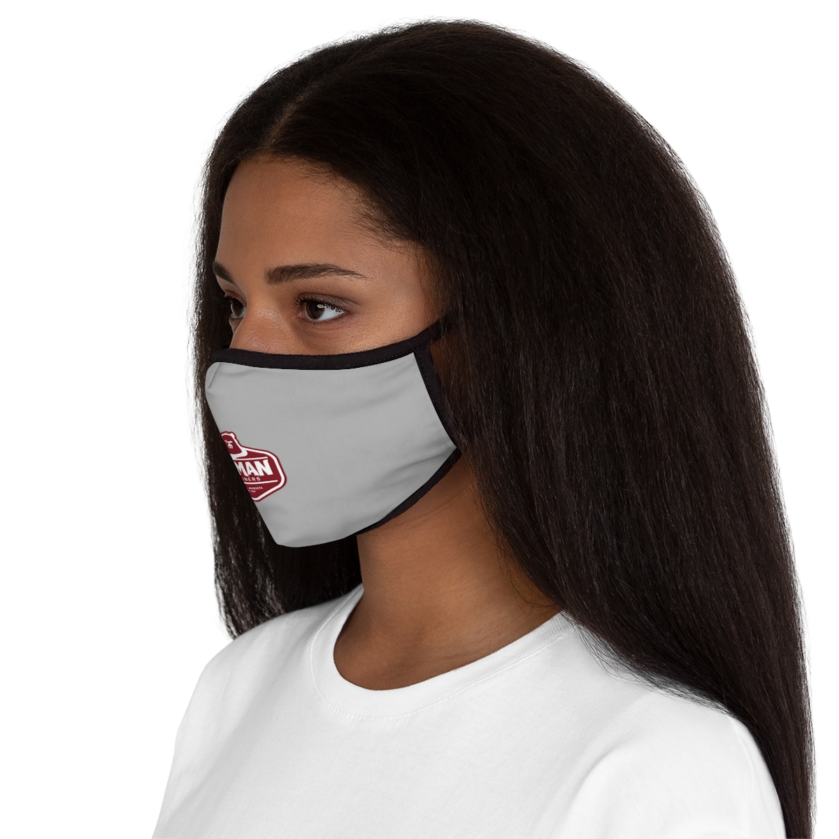 Osman Shrine Fitted Polyester Face Mask Light Grey - Image 5
