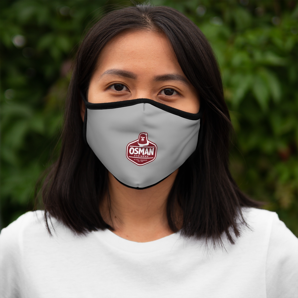 Osman Shrine Fitted Polyester Face Mask Light Grey - Image 6