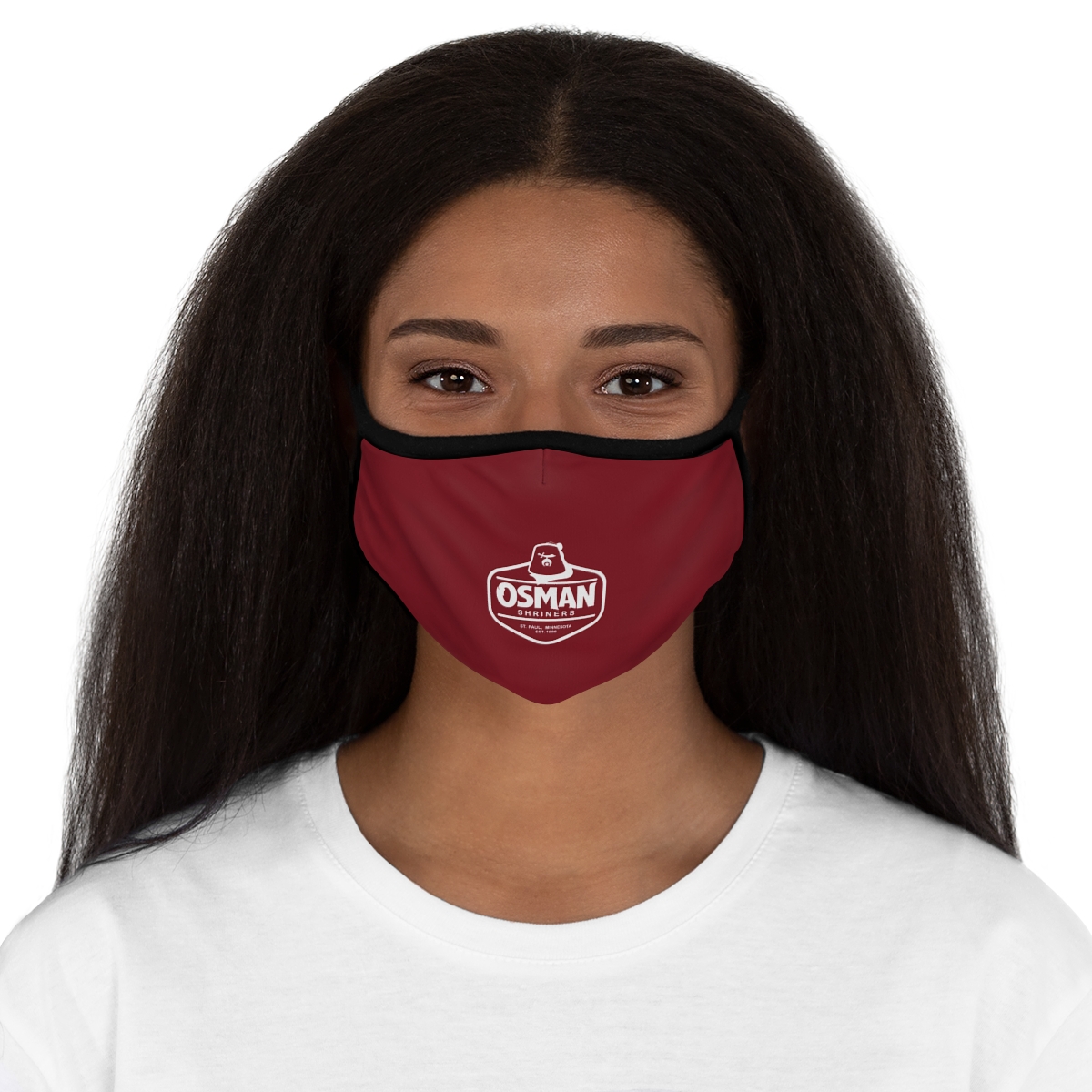 Osman Shrine Fitted Polyester Face Mask Shrine Red - Image 4
