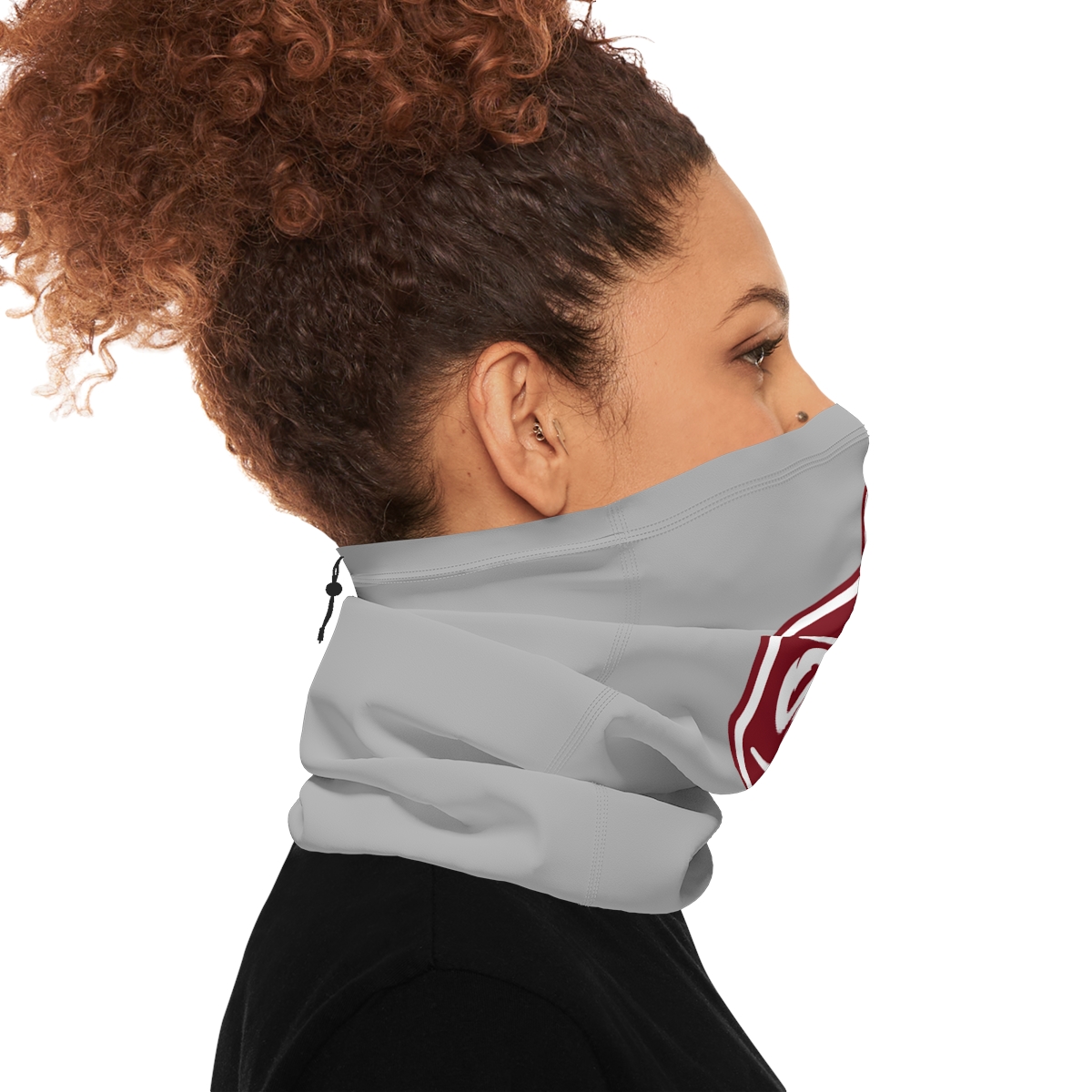 Osman Shrine Winter Neck Gaiter With Drawstring Light Grey - Image 5