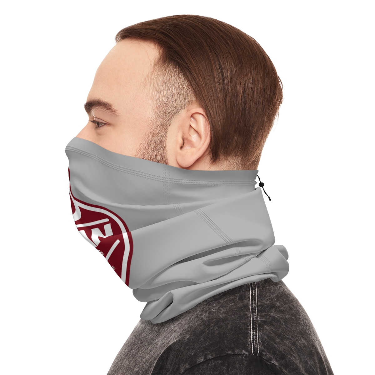 Osman Shrine Winter Neck Gaiter With Drawstring Light Grey - Image 11