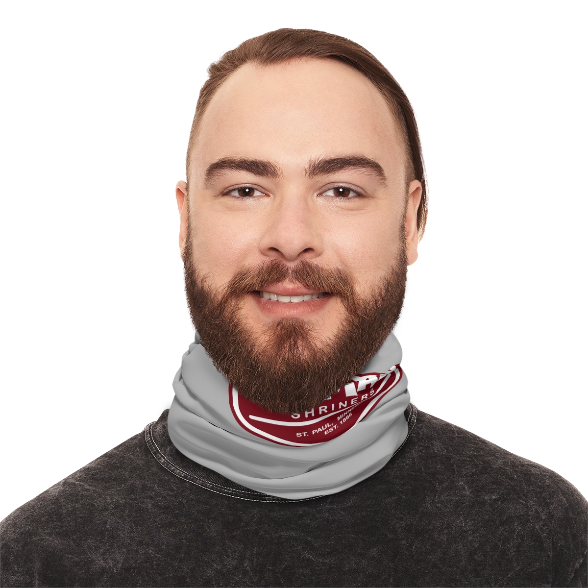 Osman Shrine Winter Neck Gaiter With Drawstring Light Grey - Image 12