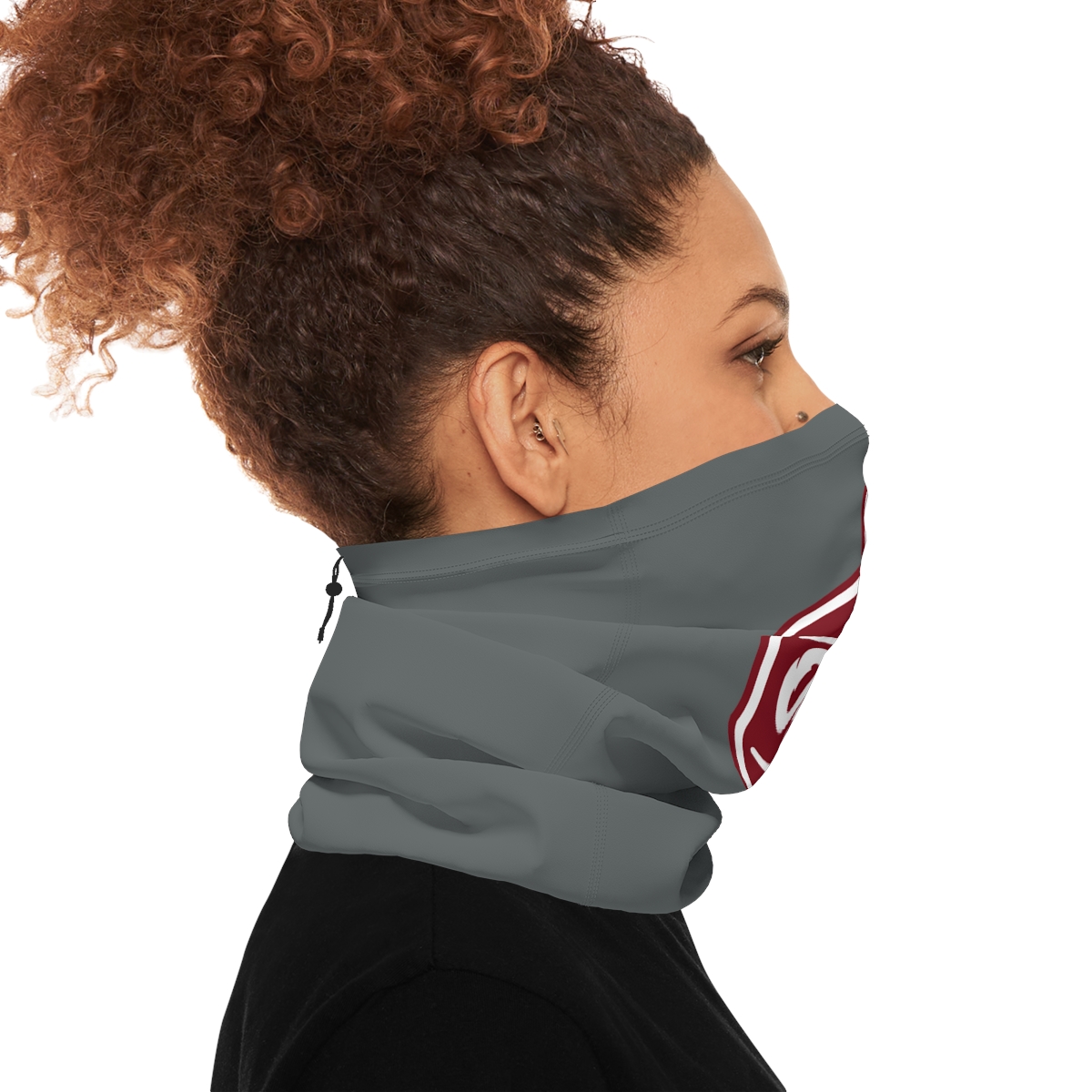 Osman Shrine Winter Neck Gaiter With Drawstring Dark Grey - Image 5