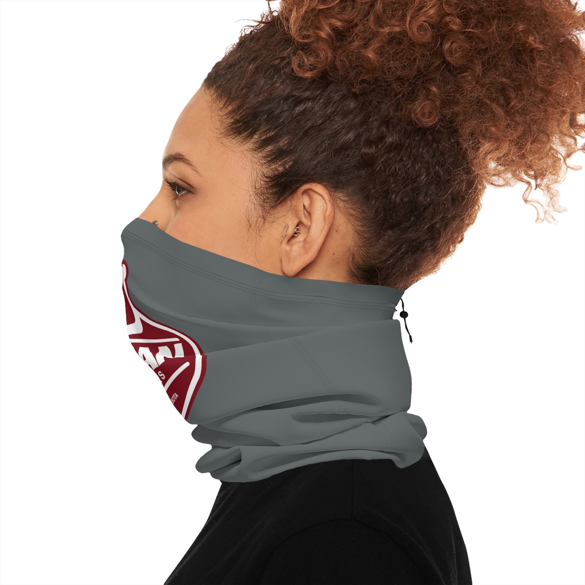 Osman Shrine Winter Neck Gaiter With Drawstring Dark Grey - Image 6