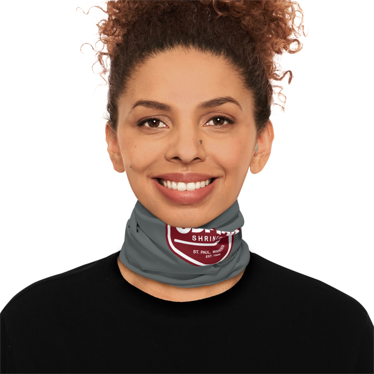 Osman Shrine Winter Neck Gaiter With Drawstring Dark Grey - Image 7