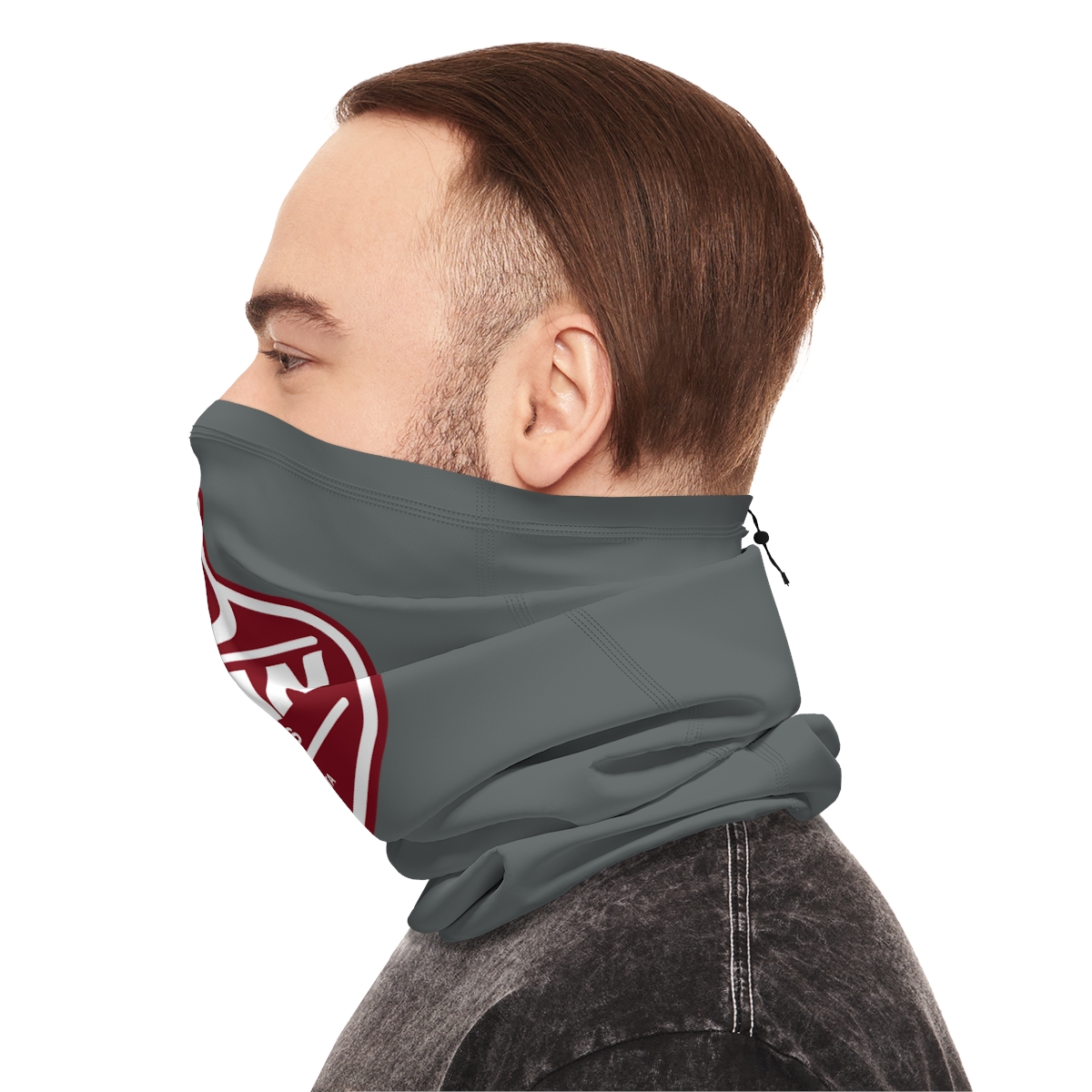 Osman Shrine Winter Neck Gaiter With Drawstring Dark Grey - Image 11