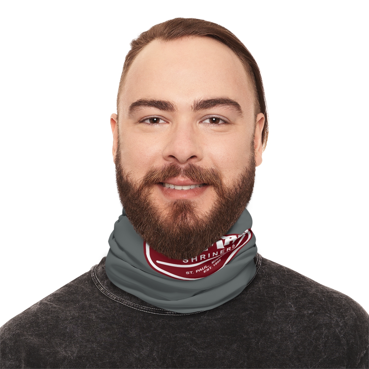 Osman Shrine Winter Neck Gaiter With Drawstring Dark Grey - Image 12