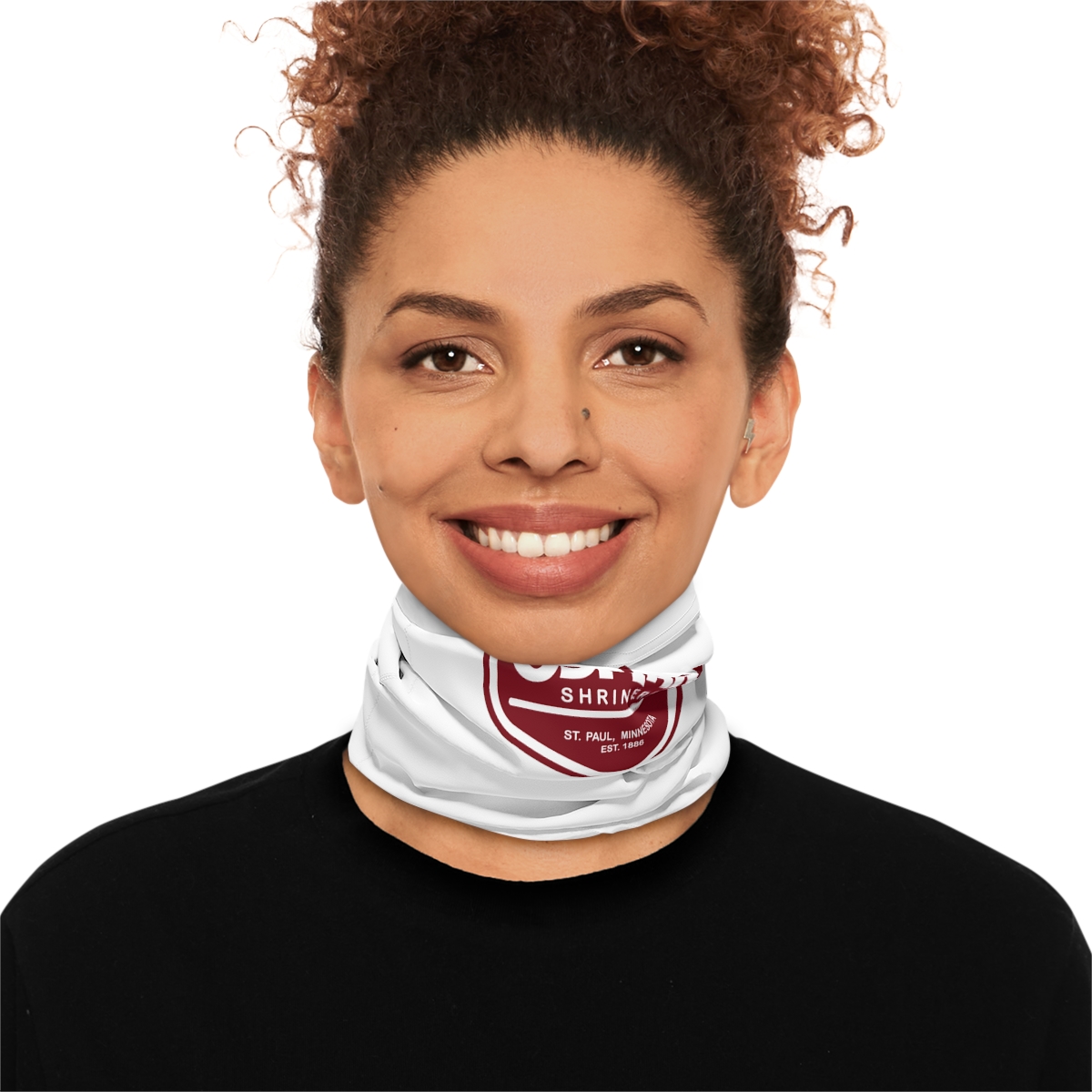 Osman Shrine Winter Neck Gaiter With Drawstring White - Image 7
