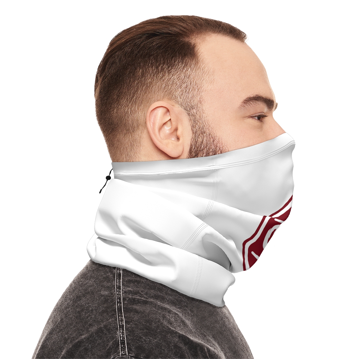 Osman Shrine Winter Neck Gaiter With Drawstring White - Image 10