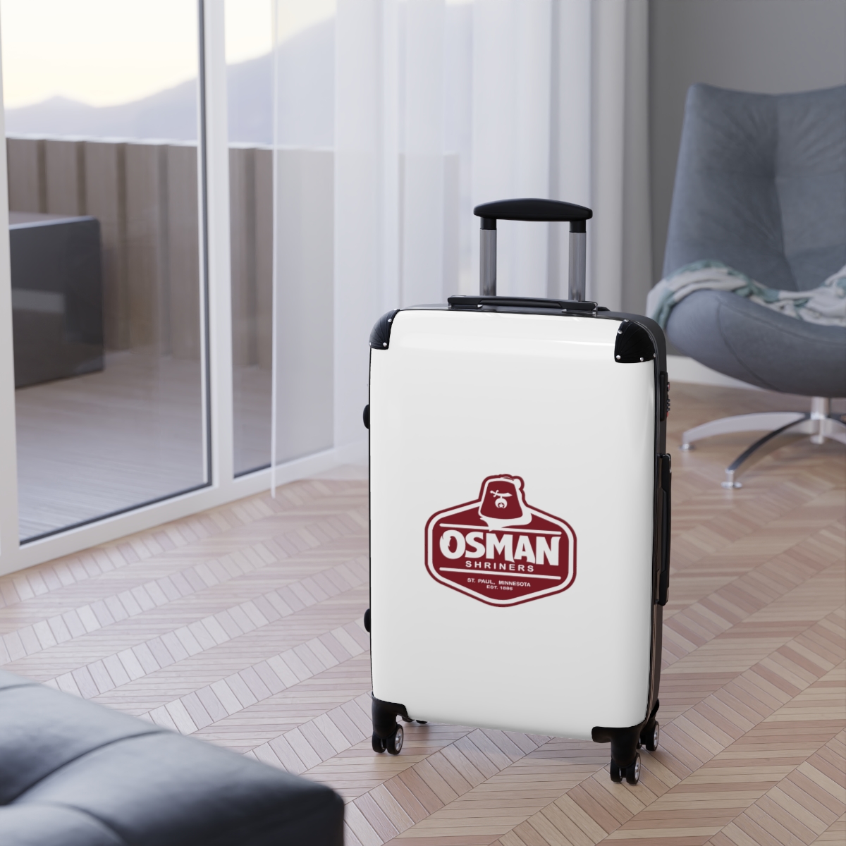 Osman Shrine Suitcase 3 Sizes (White) - Image 15