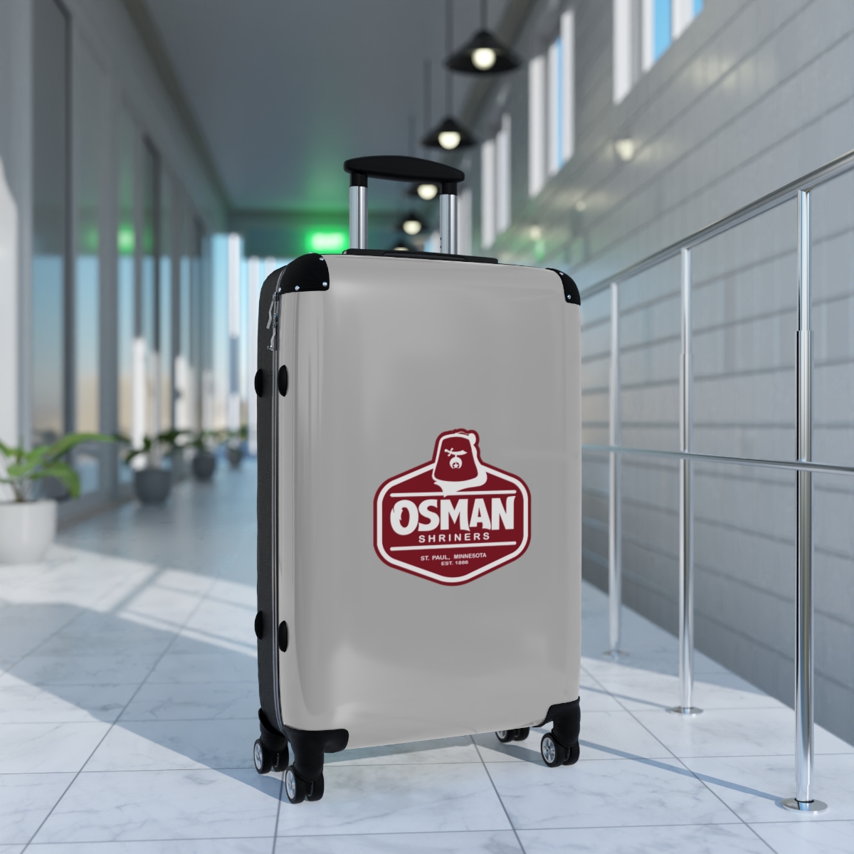 Osman Shrine Suitcase 3 Sizes (Light Grey) - Image 13