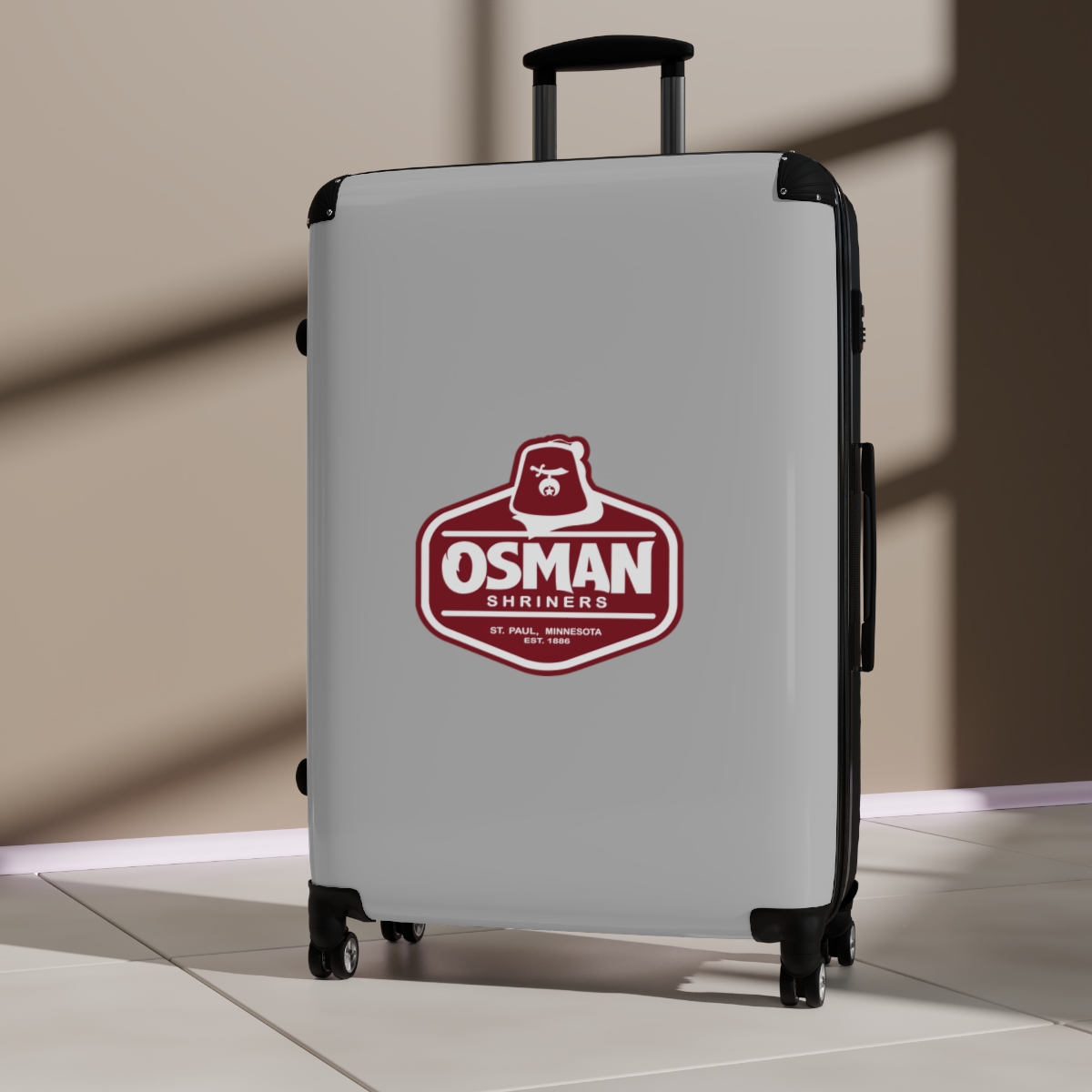 Osman Shrine Suitcase 3 Sizes (Light Grey) - Image 4